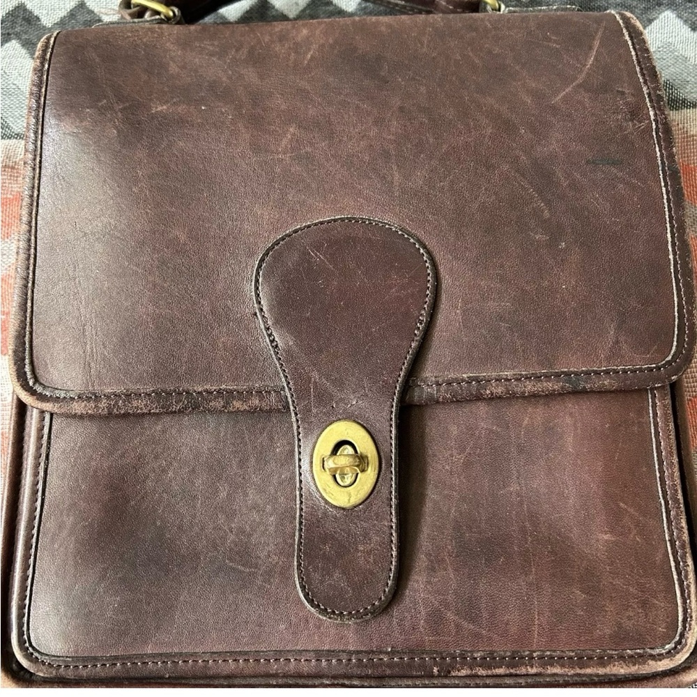 Coach Vintage Brown Leather Station Bag - Top Handle Purse 5130 Classic Classy - Picture 5 of 14